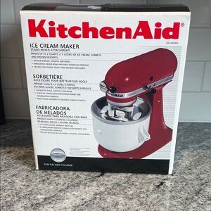 KitchenAid Red Stand Mixer Ice Cream Maker Attachment